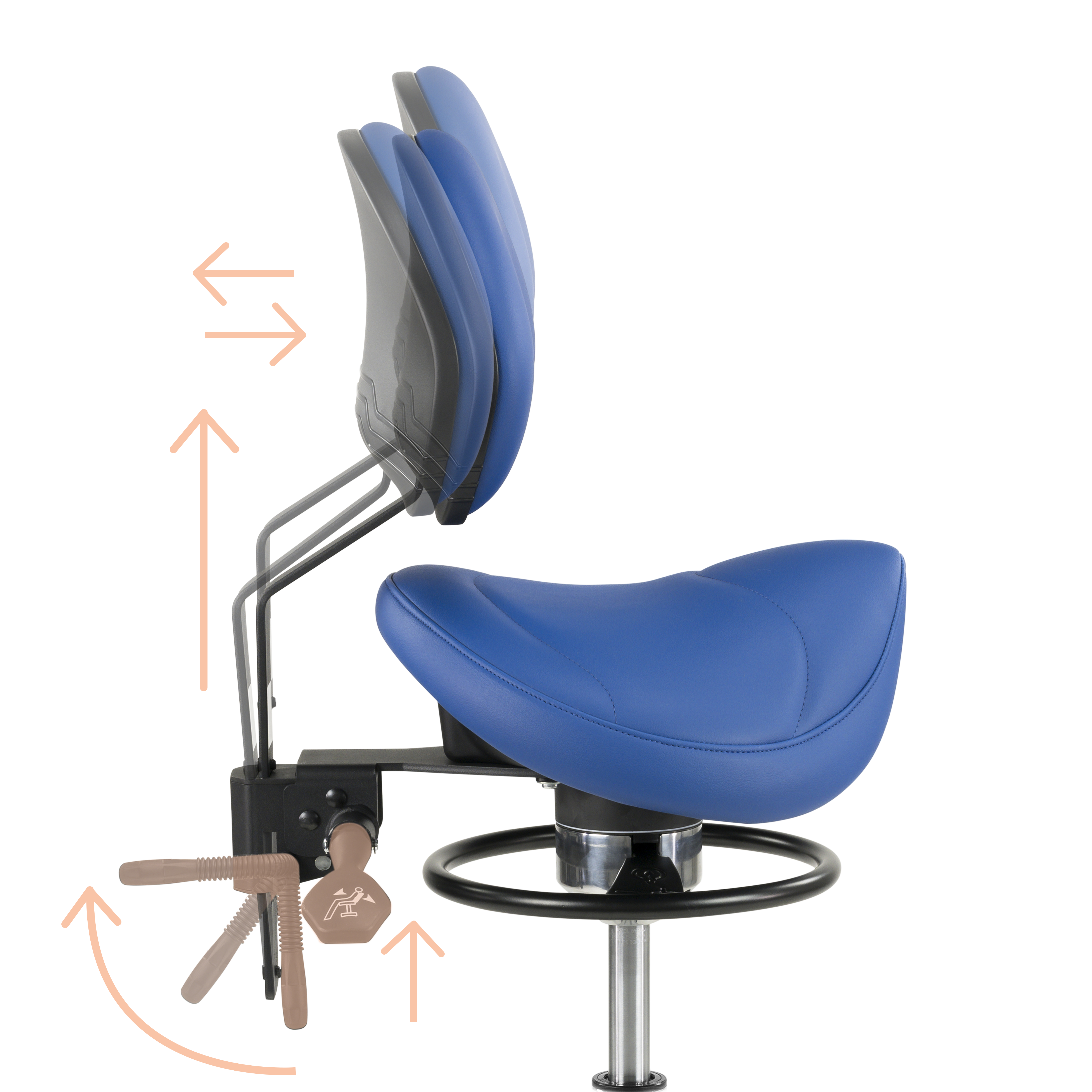 Lever Height And Depth Adjustment Lumbar Support